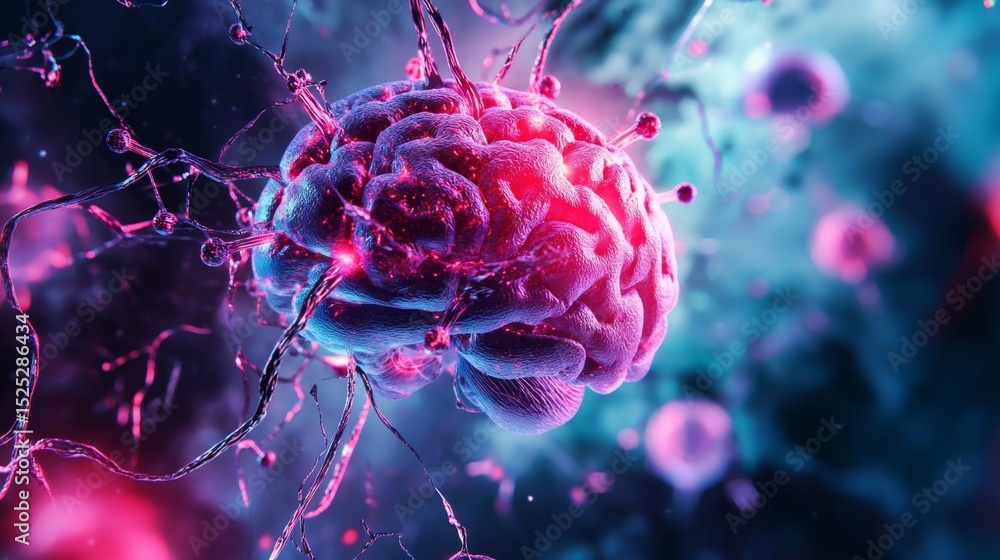 Poster neon representation of neural activity linked to diphenhydramine effects