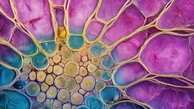abstract background of colorful circles, biology, microscope