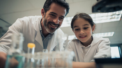 Father day celebration highlights hero bond between dad and his daughter in lab