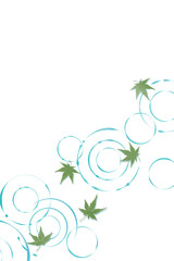 Green Maple Leaves and Water Ripples