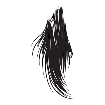 Darkened Wraith spirit depiction outline - wraith silhouette - wraith vector - silhouette of wraith - spectral creature visual
