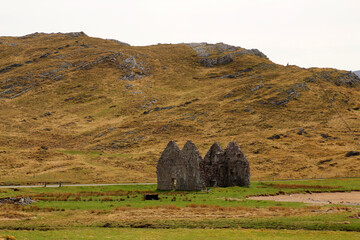 Old abandoned house ruin in the Scottish Highlands