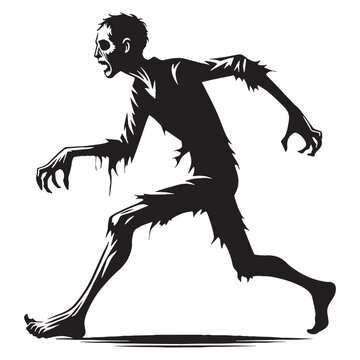 Iconic Zombie reanimated concept graphic - zombie silhouette - zombie vector - silhouette of zombie - flesh-eating symbol
