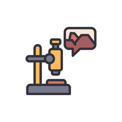 Illustration Of A Microscope With Visualization Graphics Analysis Data