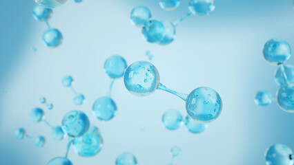 Blue Hydrogen, H2 molecule. Net Zero and carbon neutral. Investment sustainability. environmental protection concept, sustainable development, climate change, green energy.