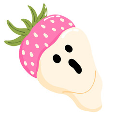 Fototapeta premium Cute Strawberry Ghost Illustration