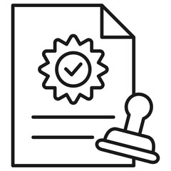 Obraz premium Regulatory Approval Outline Icon