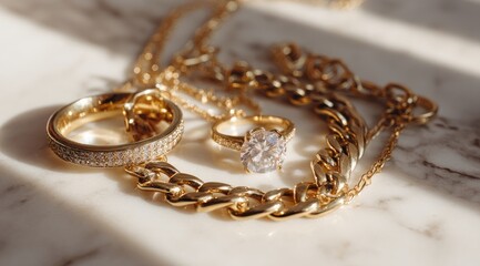 gold ring with diamonds