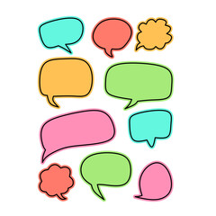 Colorful Speech Bubble Set – Hand Drawn Style