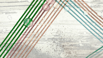 Water stains on paper with faded lines, close-up