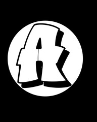 Letters A in graffiti style