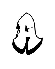 Letters A in graffiti style