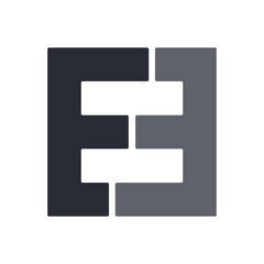 Double E square letter vector logo template