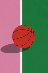 Basketball field and ball. Basketball stickers banner Isolated objects. Elements for design and web applications. vector stock illustration for print design, sports typography.