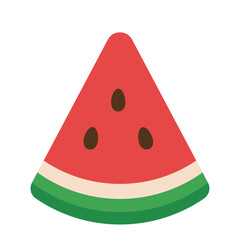 Summer festival themed watermelon slice icon with shadow effect
