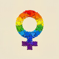 Geometric pride symbol on neutral background, modern minimal design
