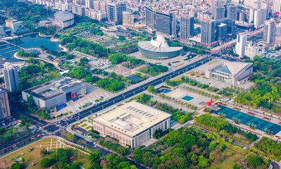 Cityscape of Dongguan Central Square, Guangdong Province, China