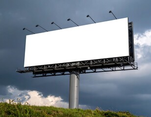 Obraz premium Blank billboard against a dramatic sky ready for advertising placement