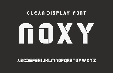 NOXY,  Alphabet Minimal bold font, Logotype font, Creative logo, logos fashion vector illustration