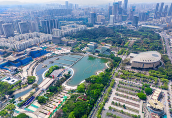 Cityscape of Dongguan Central Square, Guangdong Province, China