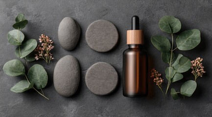 gray oil pads and one brown glass bottle