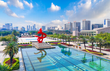 Cityscape of Dongguan Central Square, Guangdong Province, China