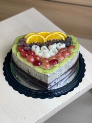slice of cake with berries