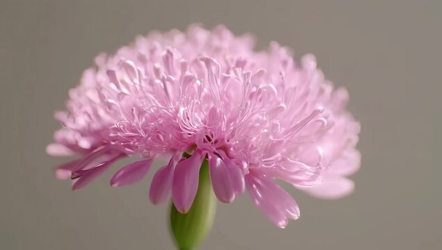 Timelapse of a nerine flower blooming in soft pink tones, with delicate filaments dancing in sunlight, creating an airy and elegant visual. Created with generated AI.