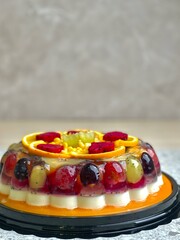 cake with fruits and berries
