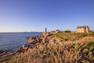 Ploumanac'h Lightouse of Mean Ruz, cotes-d'armor, brittany, france