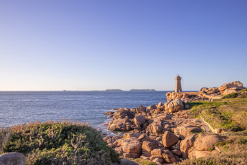 Ploumanac'h Lightouse of Mean Ruz, cotes-d'armor, brittany, france