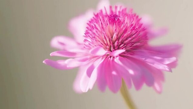 Timelapse of a nerine flower blooming in soft pink tones, with delicate filaments dancing in sunlight, creating an airy and elegant visual. Created with generated AI.