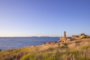 Ploumanac'h Lightouse of Mean Ruz, cotes-d'armor, brittany, france