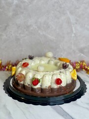 cake with fruits and berries