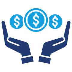 Fundraising Flat Blue Icon