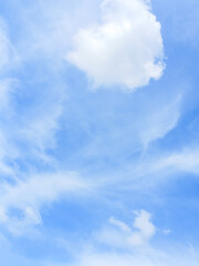 Fototapeta premium Minimal style background image, clear sky with few floating clouds, beautiful and natural.