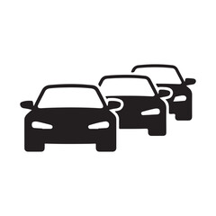 Obraz premium Traffic Jam Illustration Cars in a Row, Congestion Icon