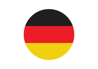 Round Germany Flag Icon – Germany Flag Circular Vector Badge with Standard Colors and National Symbol. Circle Flag Icon of Germany, Button Badge Icon.
