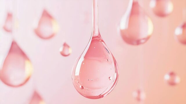 water drops on pink background