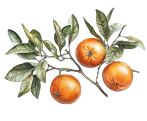 Orange branch with leaves