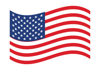 American flag. Wavy flag of USA.