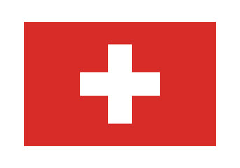 Flag icon of Switzerland. Switzerland Official National Flag. Flat Digital Vector Illustration of Switzerland Flag and National Emblem. Rectangular Switzerland Flag Icon – Standard Size and Colors.
