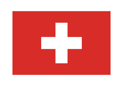 Flag icon of Switzerland. Switzerland Official National Flag. Flat Digital Vector Illustration of Switzerland Flag and National Emblem. Rectangular Switzerland Flag Icon &ndash; Standard Size and Colors.