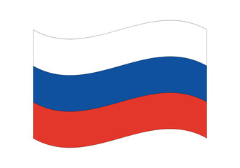 Waving  Russia Flag – National Flag of  Russia in Vector Illustration Style. Flag icon of  Russia.