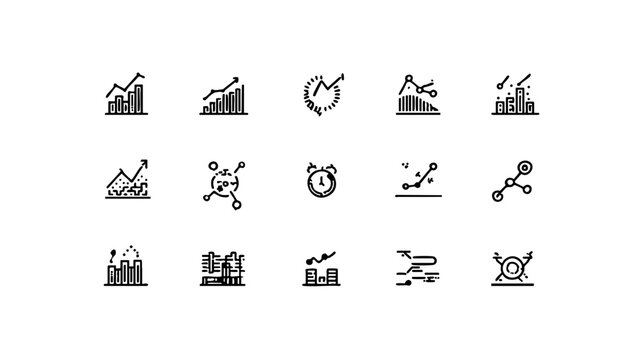 Professional Stats Icons - High-Resolution Vector Charts & Graphs