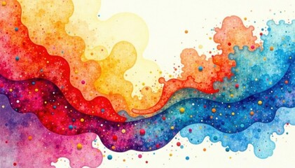 Obraz premium Expressive watercolor washes, bold color bursts, organic shapes , background, high resolution, art