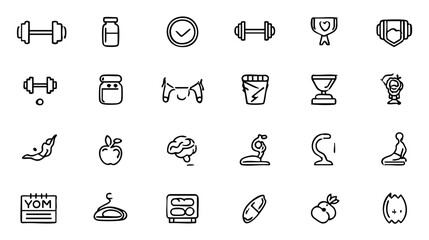 Workout Vector Pack - Outline Icons with Depth for Branding