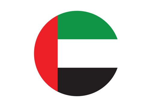 Round United Arab Emirates Flag Icon – United Arab Emirates Flag Circular Vector Badge with Standard Colors and National Symbol. Circle Flag Icon of United Arab Emirates, Button Badge Icon.
 - Powered by Adobe
