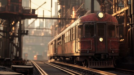 Obraz premium an old vintage city train