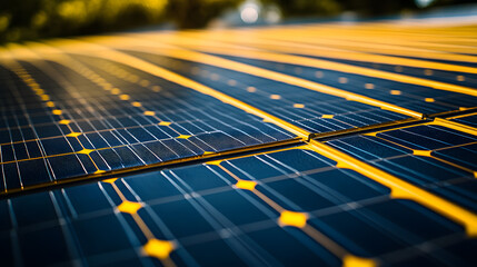 A close up of solar panels with a blue grid background and digital audio mixer texture